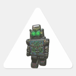 TRIANGULAR PEGATINA RETRO ROBOT.