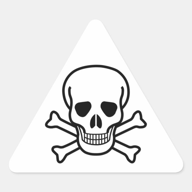 Triangular Pegatina Skull and Crossbone (Anverso)