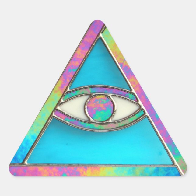 Triangular pegatina "Todos los ojos mirados" (Anverso)