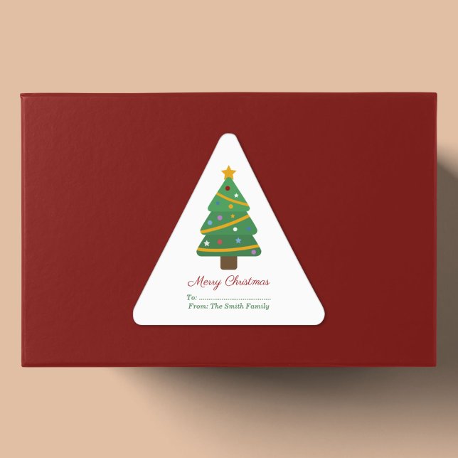 Triangular Pegatina Triángulo de Árbol de Navidad (Christmas Tree Triangle Sticker)