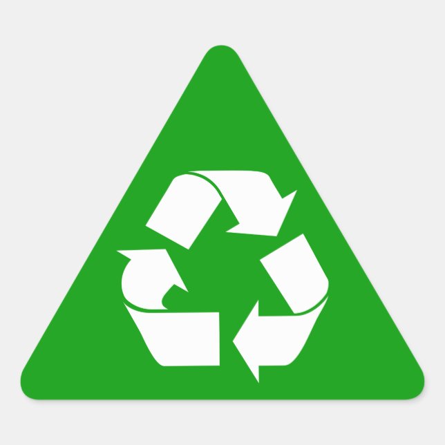 Triangular reciclar : pegatina de advertencia (Anverso)