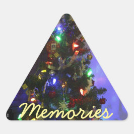 Triangular Recuerdos Pegatina de árbol de Navidad por RoseWri