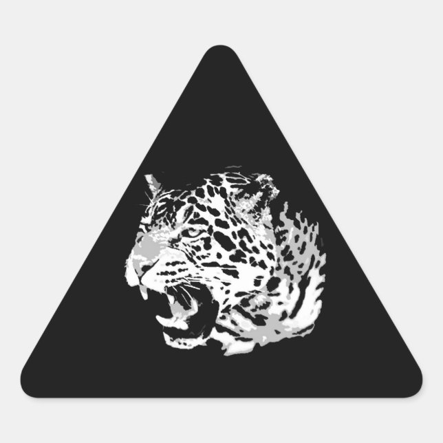 Triangular Roaring Jaguar Triangle Pegatina (Anverso)