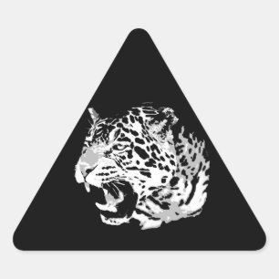 Triangular Roaring Jaguar Triangle Pegatina