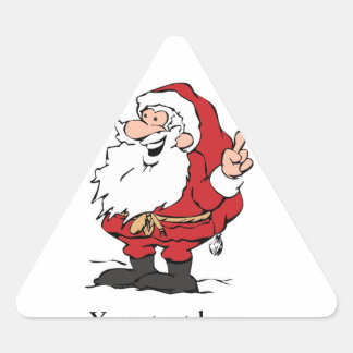 Triangular Santa pegatina