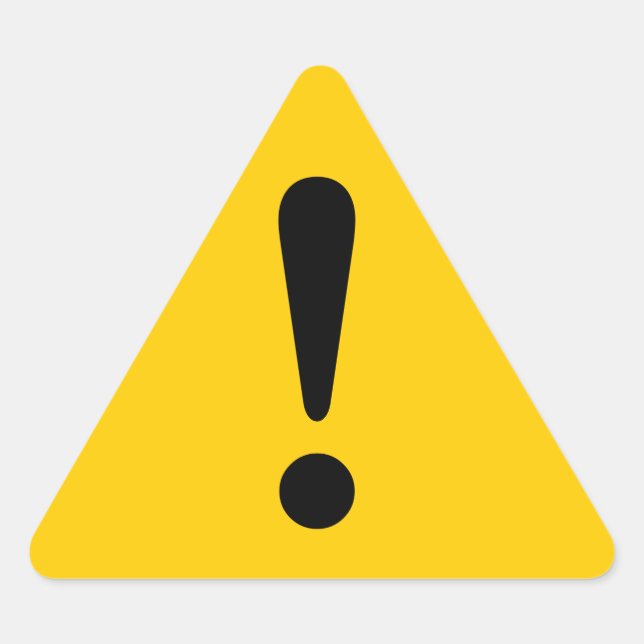 Triangular Trabajo de equipo de exclamación del Pegatina de p (Anverso)