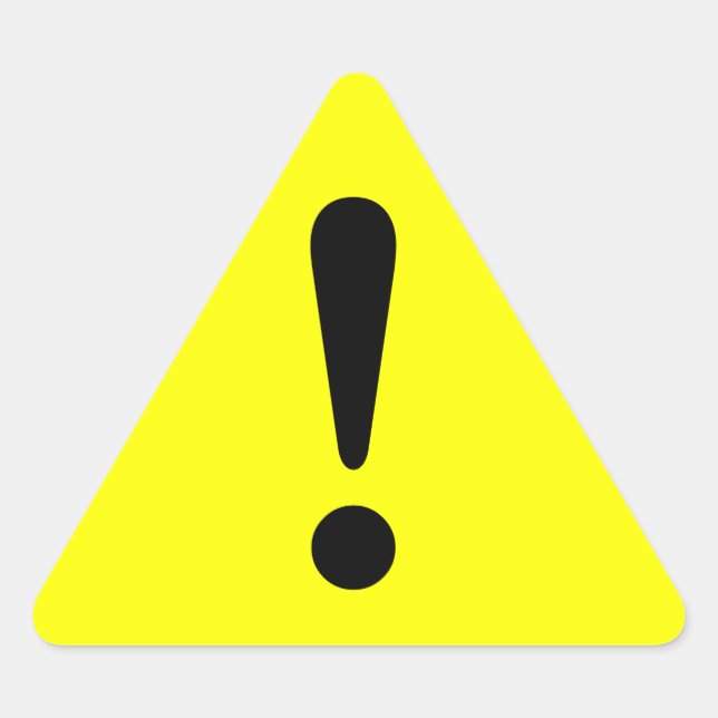 Triangular Trabajo de equipo de exclamación del Pegatina de p (Anverso)