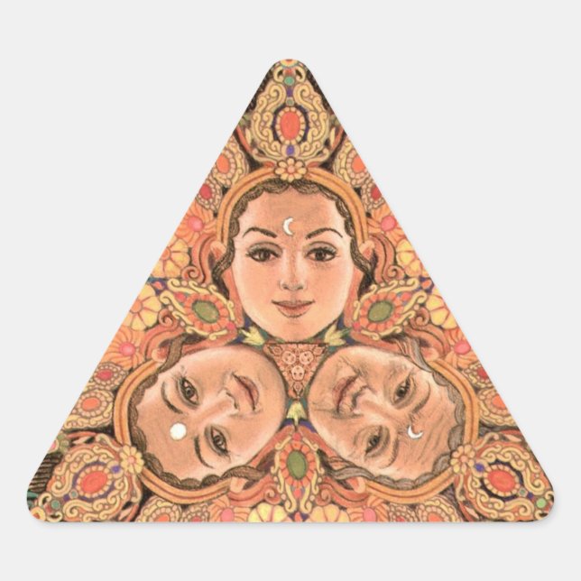 Triangular Triple diosa Pegatina del Triángulo (Anverso)