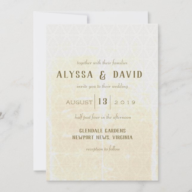 Triángulo blanco angustiado y invitación a la boda (Anverso)