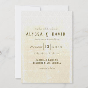 Triángulo blanco angustiado y invitación a la boda