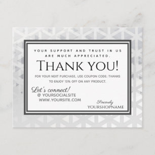 Triángulo gris moderno Gracias por tu tarjeta de p