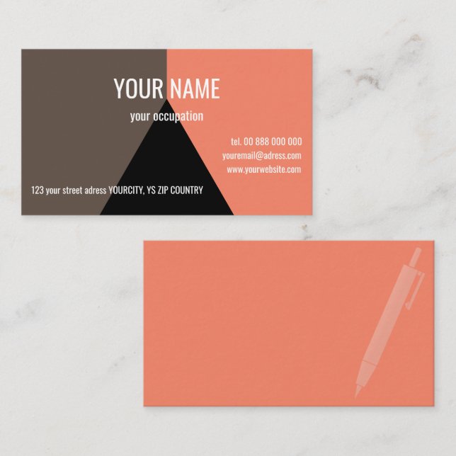 TRIÁNGULO NEGRO estándar, tarjeta de visita de 3,5 (Anverso / Reverso)