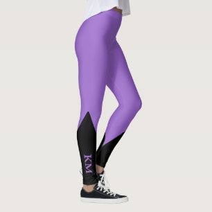 Triángulo negro Inicial Amethyst Leggings