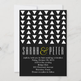 Triángulos acento amarillo Invitación a la boda mo