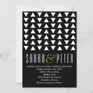 Triángulos acento amarillo Invitación a la boda mo