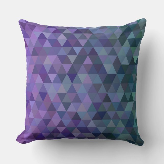 triángulos azul púrpura almohada exterior (Anverso)