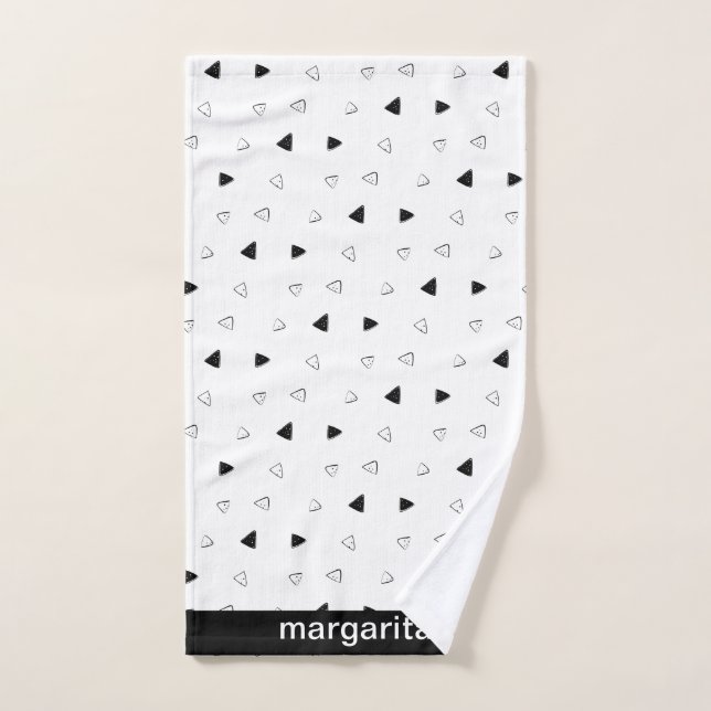 Triángulos de B&W personalizados (Toalla de mano)