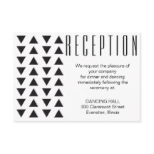 Triángulos de la recepción de la boda moderna tarj