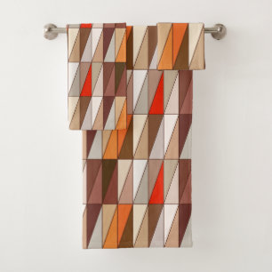 Triángulos geométricos modernos, beige, marrón, ro