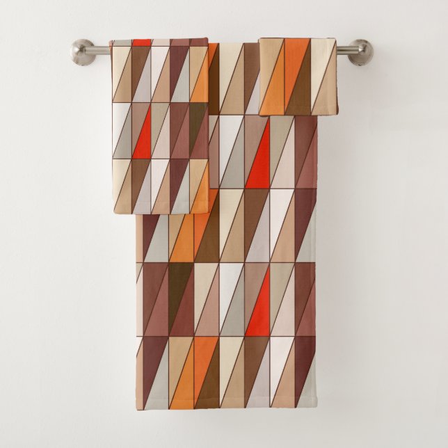 Triángulos geométricos modernos, beige, marrón, ro (In situ)