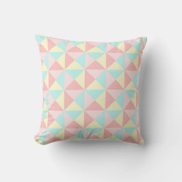 Triángulos geométricos Pastel Almohada amarilla ro