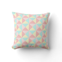 Triángulos geométricos Pastel Almohada amarilla ro