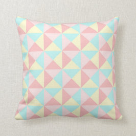 Triángulos geométricos Pastel Almohada amarilla ro