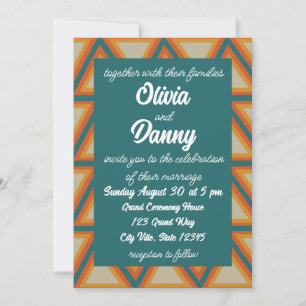 Triángulos Invitación de Boda Moderna Geométrica C