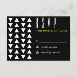 Triángulos RSVP de boda de pareja moderna