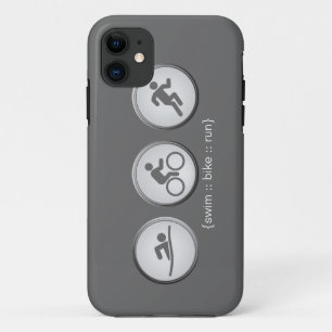 Triathlon Swim-Bike-Run iPhone 5 Funda (gris)