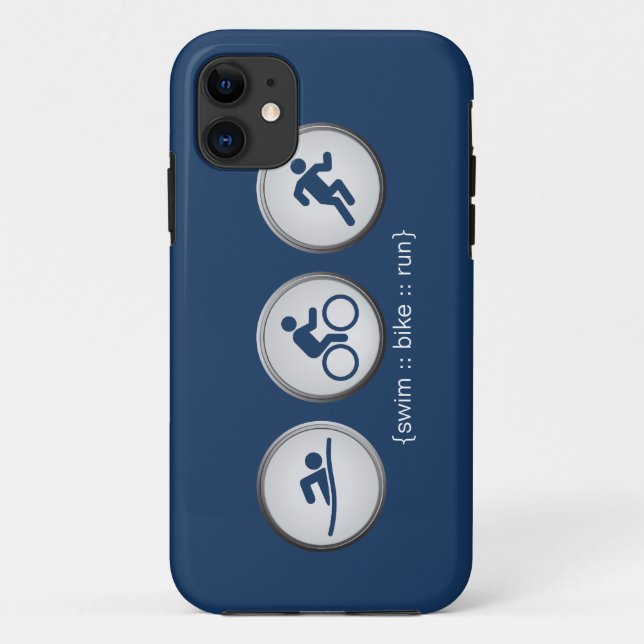 Triathlon Swim-Bike-Run iPhone 5 Funda (marina) (Reverso)