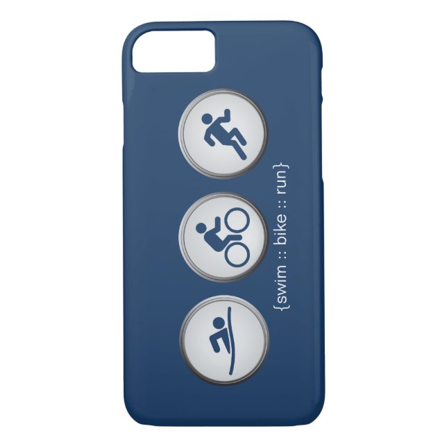 Triathlon Swim-Bike-Run iPhone 7 funda (marina) (Reverso)