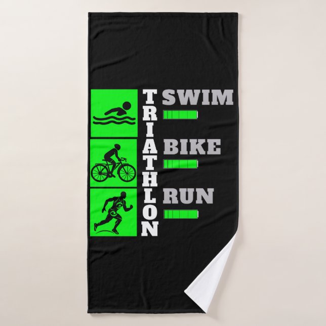 Triatlón triunfo: natación, bicicleta, carreras de (Toalla de baño)