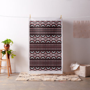 Tribal blanca y negra roja huele tela africana