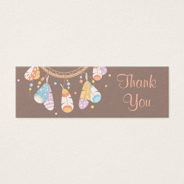 Tribal Dreamcatcher Boho Brown Thank You (Frente)