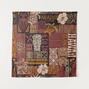 Tribal hawaiana: Parchwork de tela vintage