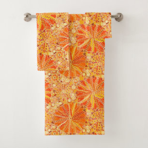 Tribal Mandala Print, Naranja y Mustard Gold