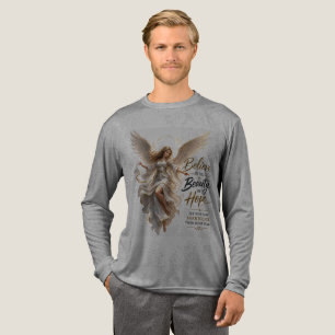 Triblenda Alas de Ángel Doradas Cita Sagrada Camiseta de Hom