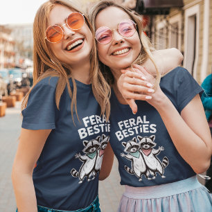 Triblenda Amigas Ferales Mapache Basurero Camiseta A Juego 