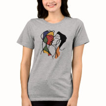 Amor abstracto | Camiseta De Pareja De Arte De Lín