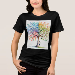 Triblenda Árbol místico bajo camiseta Chica - camiseta negra