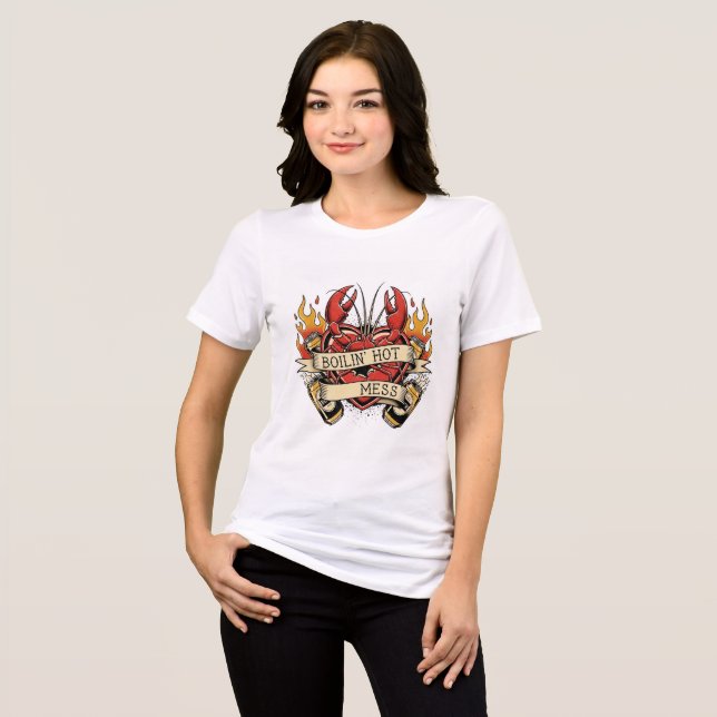 Triblenda ¡Artsy Crawfish hierve la camiseta de Vibes! 🎨 🦞 (Anverso Completo)