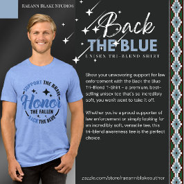 Triblenda Atrás la camiseta azul triple mezcla