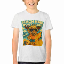 Cabello de playa, camiseta para niños de verano qu