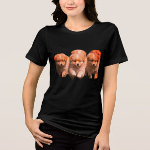 Triblenda Cachorros Demasiado Lindos en una Mujer Camiseta M
