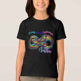 Triblenda Cada pieza brilla – Camiseta Mariposa de Autismo