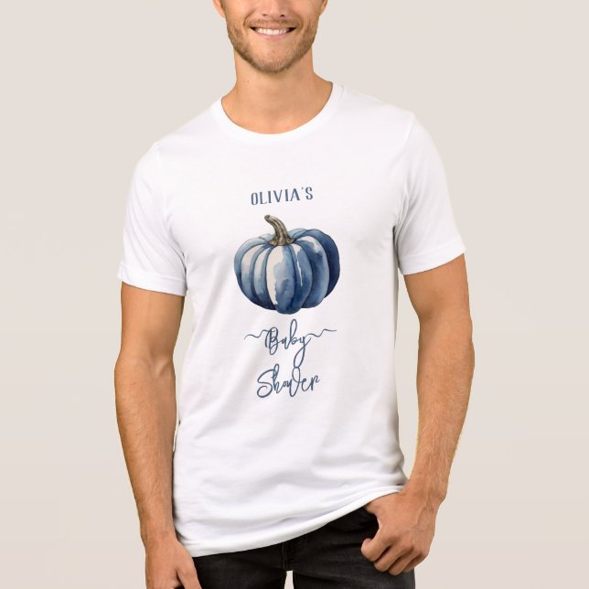 Triblenda Calabaza azul acuarela niño niño ducha camiseta (Anverso)