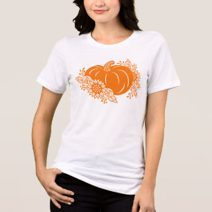 Triblenda Calabaza de Halloween Imprimir camiseta - Cuello d
