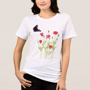 Triblenda Camionetas rojas, camiseta de mariposa almirante