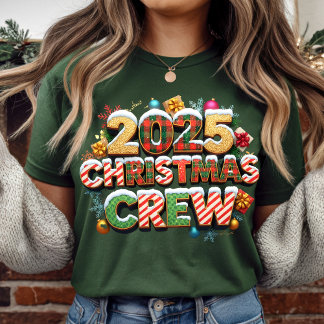 Triblenda Camiseta 2025 Christmas Crew Camiseta Tri-Blend